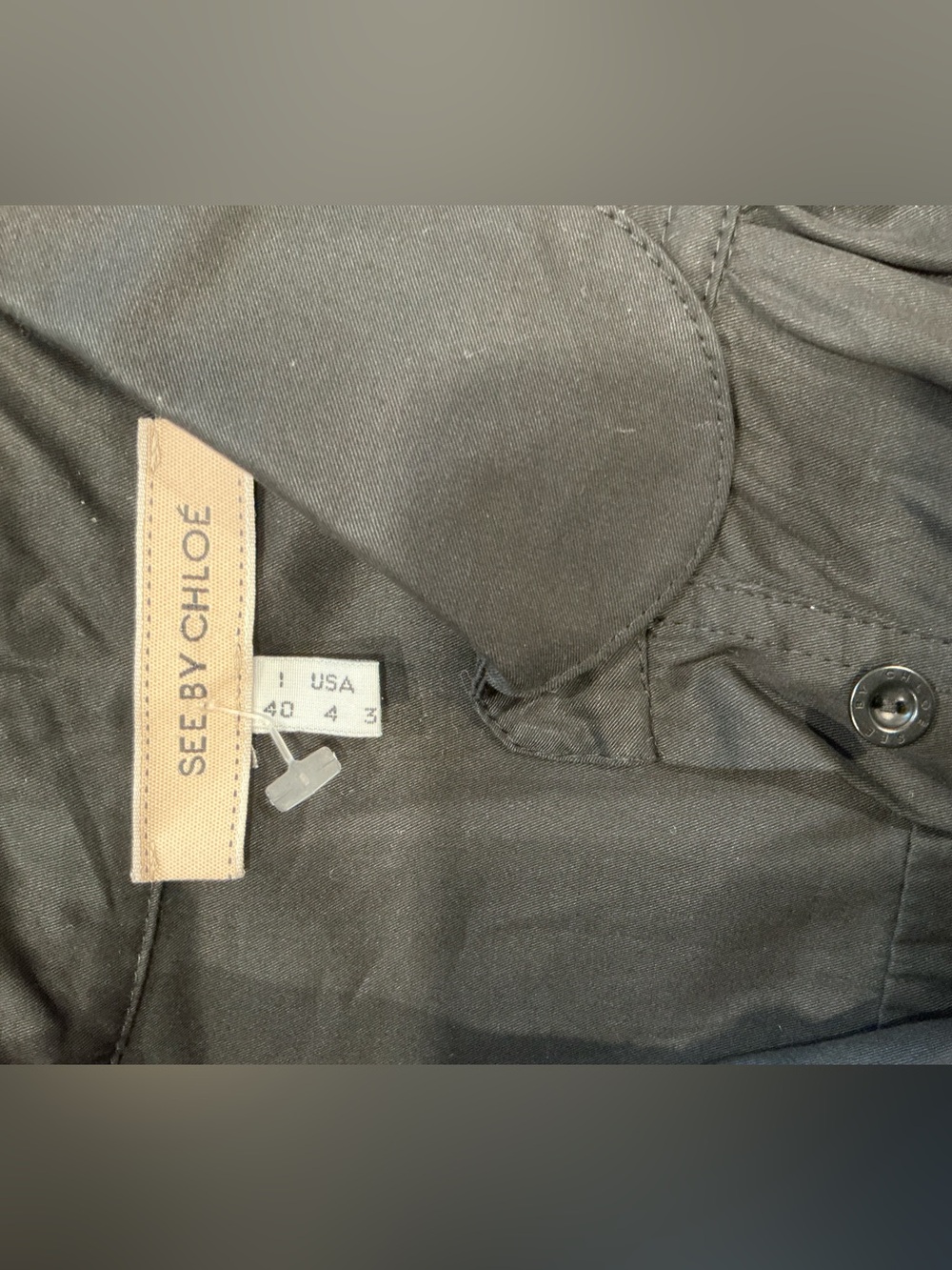 See By Chloe Black Short-Sleeve Shift Dress - Picture 3 of 14